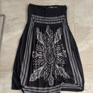 Black and White Patterned Women's Skirt